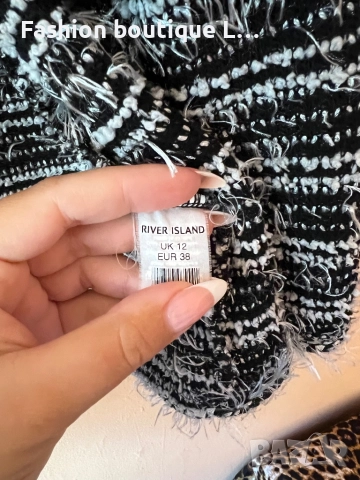 Дълга жилетка с джобове в черно и бяло 38 размер на марката River Island 🤍🖤🤍🖤🤍🖤, снимка 7 - Жилетки - 52116584