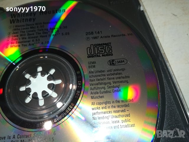 WHITNEY HOUSTON ORIGINAL CD-ВНОС GERMANY 1002241819, снимка 16 - CD дискове - 44229779