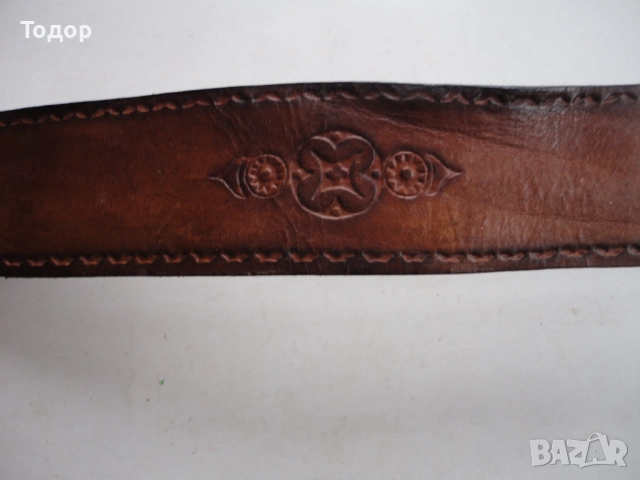 Кожен колан Bergamo Brass Works, снимка 6 - Колани - 52826464