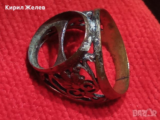 СТАРИНЕН БРОНЗОВ МАЙСТОРСКА АЖУРНА ИЗРАБОТКА ПРЪСТЕН с ПАТИНА 22221