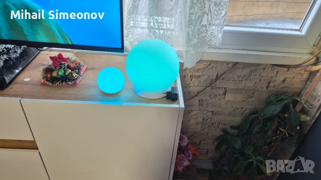 Кръгла RGBW LED лампа с 24-бутонно дистанционно управление, 16 цвята, 4 режима, за вътрешна употреба