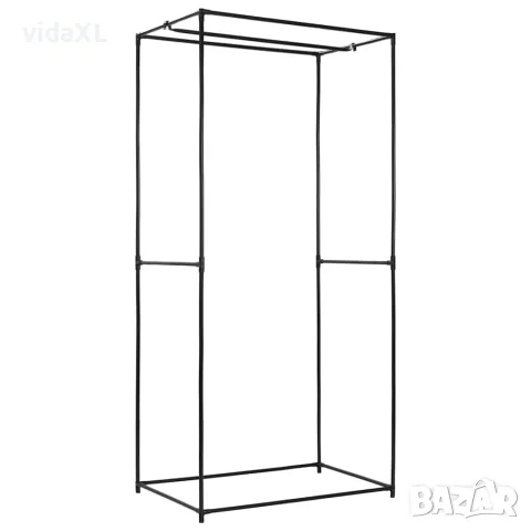 vidaXL Гардероб, черен, 75x50x160 см, снимка 4 - Гардероби - 56146562