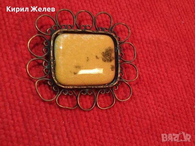 СТАРИННА БРОНЗОВА ЕМАЙЛИРАНА ФИЛИГРАННА РЕТРО БРОШКА МАЙСТОРСКА РЪЧНА ИЗРАБОТКА 38680