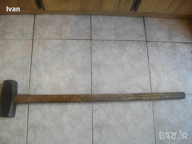 Масивен Чук-Старо Качество-Глава 4,0 кг/5,2 кг-Дървена Дръжка 89см-Немски-Кован-С Метални Клинове, снимка 5 - Други инструменти - 41957642