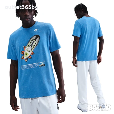Nike - Sportswear T-Shirt - Blue - Cotton Оригинал Код 251, снимка 4 - Тениски - 53627374