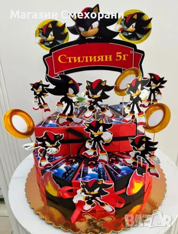 Картонена торта Соник