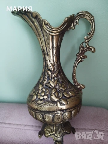 Страхотна месингова италианска ваза - кана, снимка 6 - Антикварни и старинни предмети - 50927222