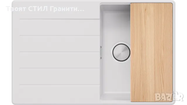 бяла кухненска мивка от гранит Копенхаген 780х500 Top 50