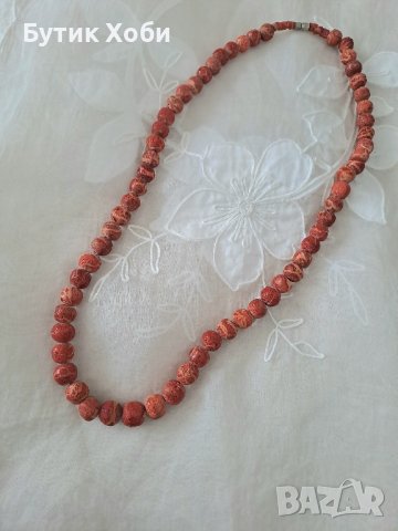 Винтидж гердан гъбест корал, снимка 2 - Антикварни и старинни предмети - 41453008