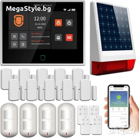 4G + WiFi Смарт Алармена Система Wolf Guard WT4F (7" Тъчскрийн, Кит)