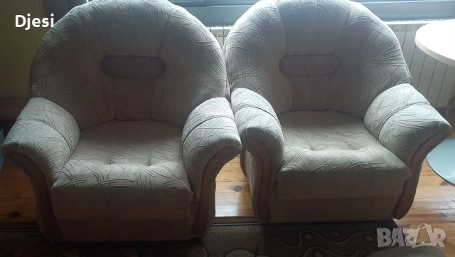Разтегателен диван с два фотьола, снимка 3 - Дивани и мека мебел - 52676503