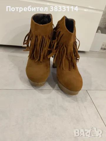 Дамски боти велур - нови, снимка 2 - Дамски боти - 48227593