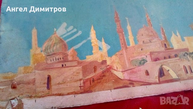Стара картина акварел подписана , снимка 4 - Картини - 38924806