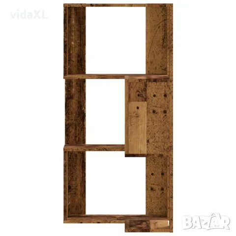vidaXL Ъглова етажерка 3 нива старо дърво 50x50x102 см инженерно дърво, снимка 4 - Етажерки - 56148175