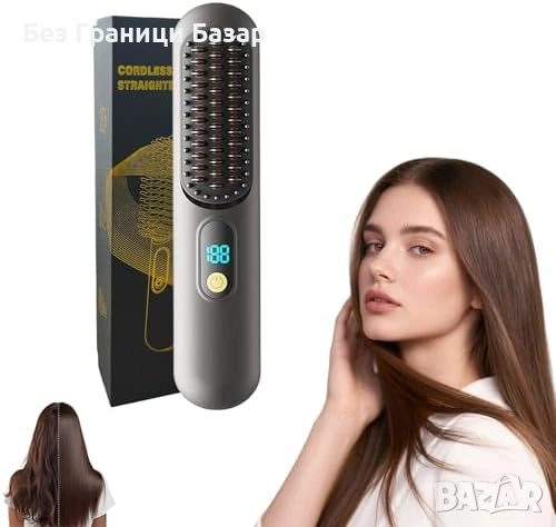 Нова Четка за изправяне на коса 4 степени отрицателни йони 2500mAh батерия