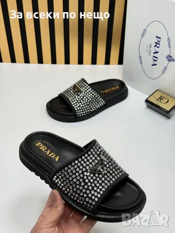 Prada Дамски Чехли С Кристали Прада Код SEM-192