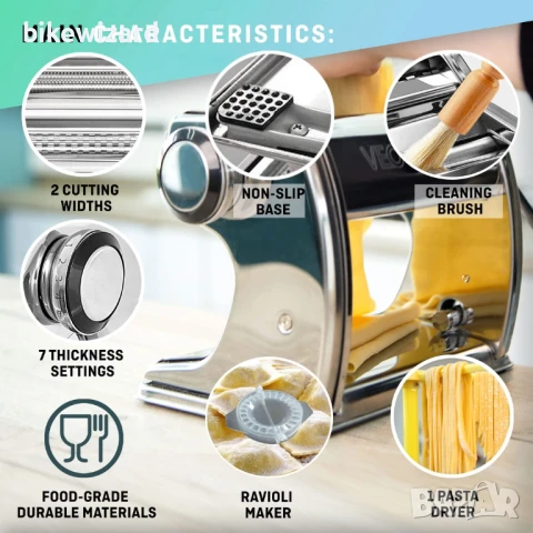 Ръчна машина за паста с 7 регулируеми нива НОВА, снимка 2 - Други - 50744659