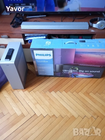 Висок модел саундбар с буфер PHILIPS TAB6405/10 като нов, пълен комплект, снимка 1