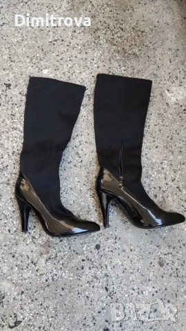 Дамски официални ботуши на ток, снимка 2 - Дамски ботуши - 53595584
