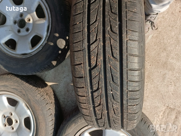 Продавам железни джанти с гуми Субару Форестер 195/65/15, снимка 4 - Гуми и джанти - 53731289