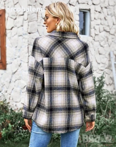 Дамска ежедневна риза-яке със средна дължина и дълги ръкави, 2цвята , снимка 6 - Якета - 51471489