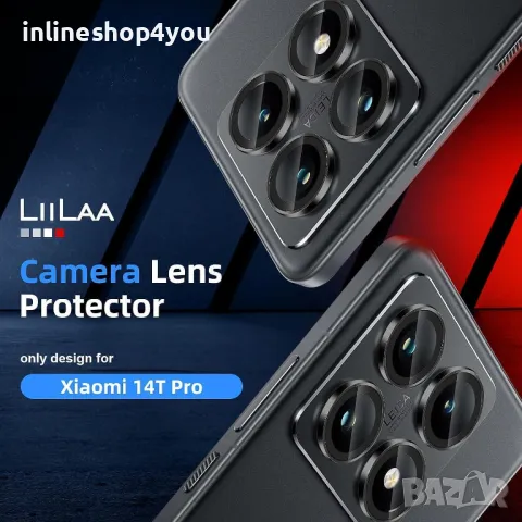 Стъклен Протектор за Камера Тип Рингове за Xiaomi 14T / Pro, снимка 6 - Фолия, протектори - 47840316