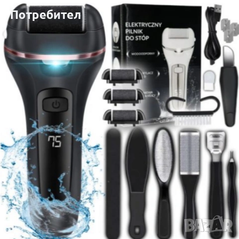 Електричска пила за крака - пълен комплект за базов педикюр, снимка 7 - Електрически пили за пети - 53711415