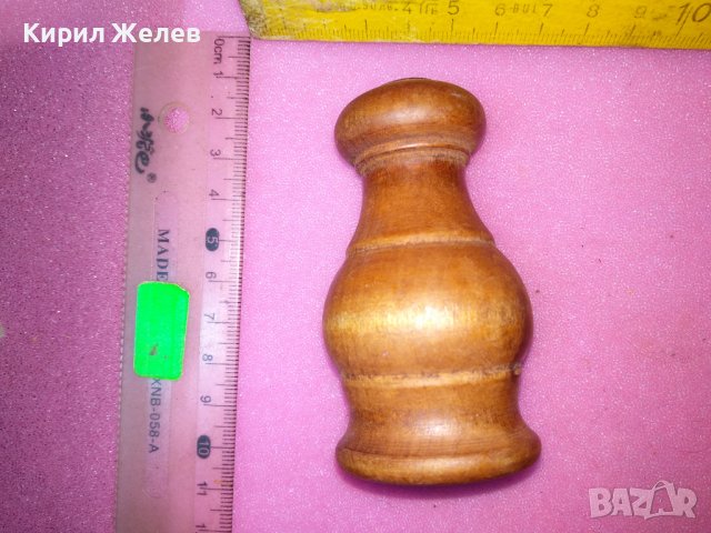 СТАРО ДЪРВЕНО КАПАЧЕ за СОЛНИЧКА СТИЛНО РЪЧНО СТРУГОВАНО 37639, снимка 7 - Други ценни предмети - 44155829