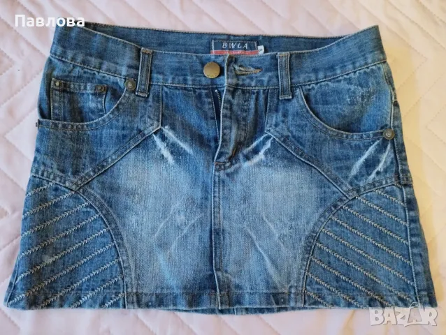 2 броя къси дънкови поли S, снимка 4 - Поли - 49012562