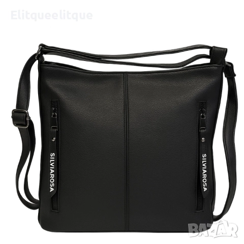 Стилна дамска чанта с предни джобове и минималистичен дизайн, снимка 9 - Чанти - 52173604