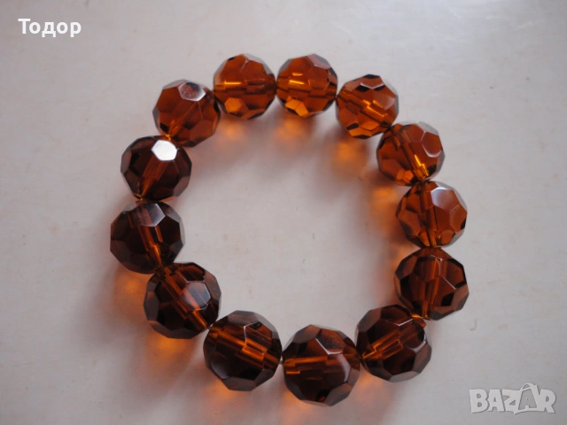 Разтегателна гривна с фасетирани камъни 5, снимка 4 - Гривни - 53023308