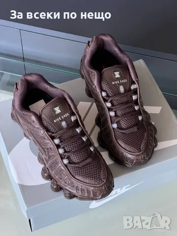 Nike Shox Дамски Кафеви Маратонки👟Дамски Спортни Обувки В Кафяв Цвят Найк Шокс Код E165, снимка 2 - Маратонки - 55840841