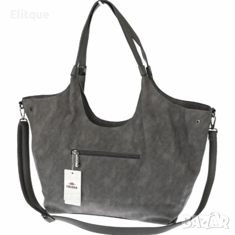 Дамска чанта от еко велур и к. – елегантен и практичен модел (бордо), снимка 7 - Чанти - 52455563