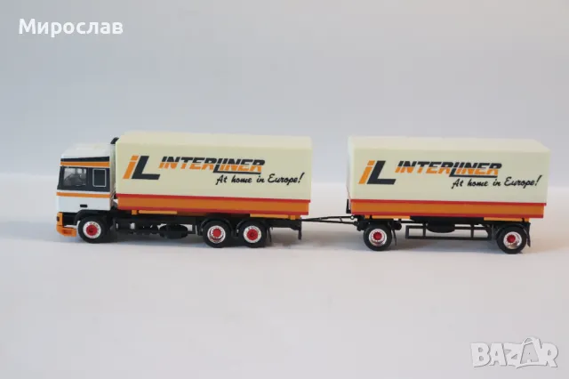 HERPA H0 1/87 ДАФ DAF КАМИОН ТИР МОДЕЛ КОЛИЧКА РЕМАРКЕ
