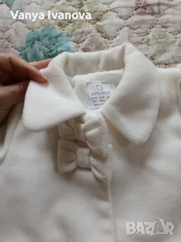 Early days бяло бебешко палто 3-6 месеца, снимка 4 - Жилетки и елечета за бебе - 49525966