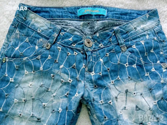 Бутикови дамски дънки рязана бродерия Facchino, снимка 1