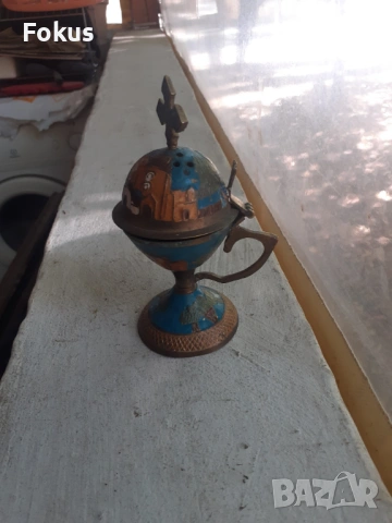 Старо бронзово кандило кадило N12, снимка 3 - Антикварни и старинни предмети - 53366554