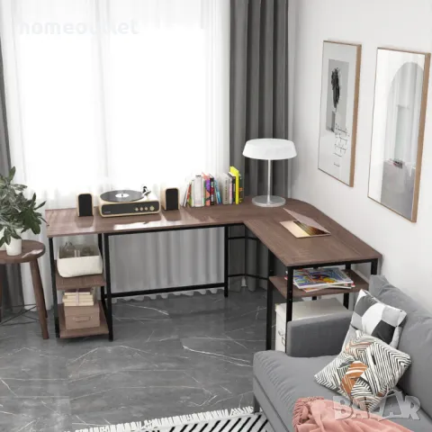 ПРОМОЦИЯ Ъглово офис / компютърно бюро с L-образна форма LD-Z-2-BLACK OAK, снимка 3 - Бюра - 47941605