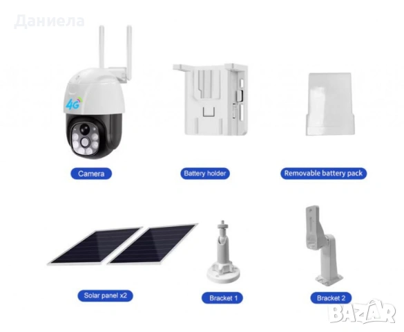 Комплект камера за видеонаблюдение с двоен соларен панел VC8PT-W , снимка 6 - HD камери - 47181710