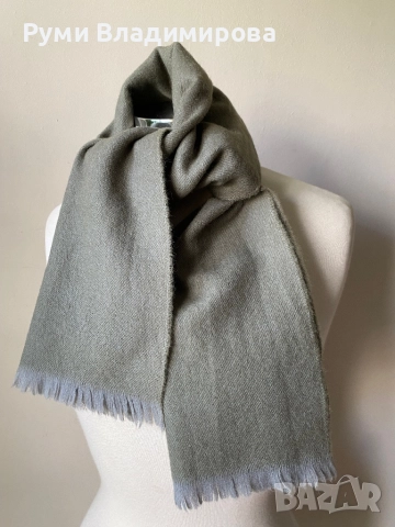 Мъжки, зелен шал от вълна