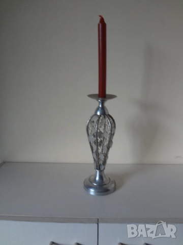 Винтидж сребрист свещник, снимка 8 - Декорация за дома - 53077621