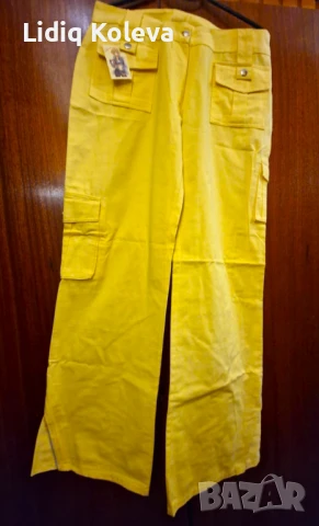 Дамски летен панталон, жълт цвят