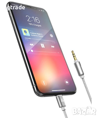 AUX кабел за iPhone - Lightning port към 3.5мм AUX - 1м, снимка 3 - Други - 40383318