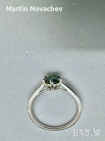 Сребърен пръстен с мойсанит (Диамант) 1 карат, снимка 8 - Пръстени - 53508195