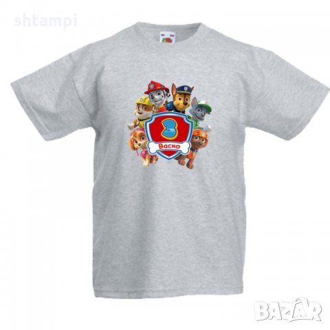 Детска тениска Пес Патрул Paw Patrol + име + възраст, снимка 4 - Детски тениски и потници - 34535327