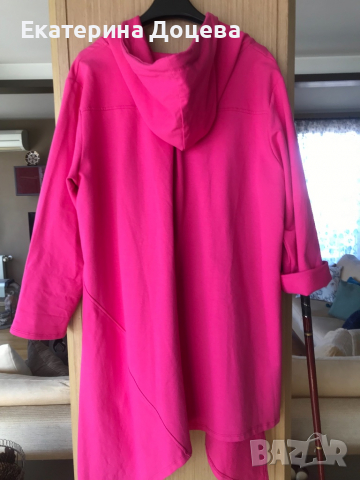 Цикламен дълъг асиметричен суичър, снимка 5 - Суичъри - 36430690