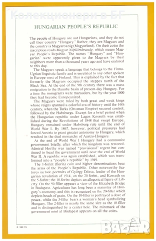 СЕТ ДЕСЕТ МОНЕТИ УНГАРИЯ /УНГАРСКА НАРОДНА РЕПУБЛИКА/, снимка 8 - Нумизматика и бонистика - 53668510