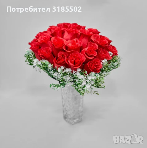 Елегантен букет от изкуствени рози, снимка 7 - Изкуствени цветя - 51228010