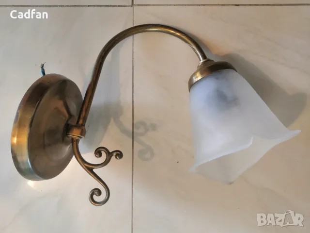 Осветително тяло за стена ретро със стъклен лампион, снимка 2 - Лампи за стена - 48555379