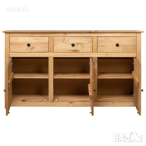 vidaXL Сайдборд, 135x40x80 см, бор масив, стил Панама, снимка 3 - Бюфети - 56146518